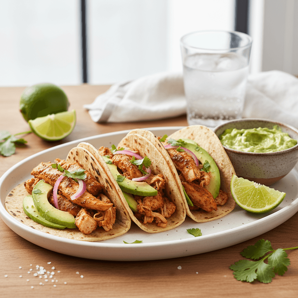 Chipotle Lime Chicken Tacos with Avocado