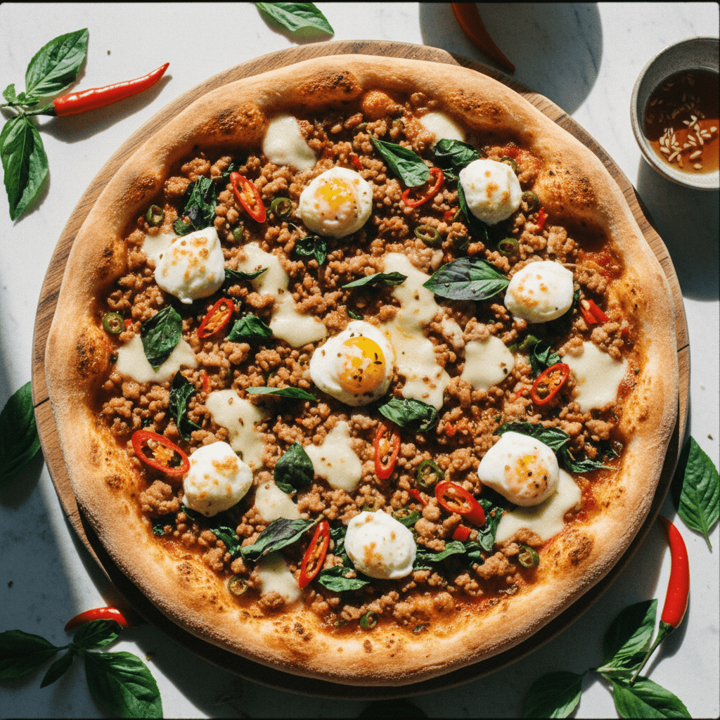 Pad Kra Pao Pizza