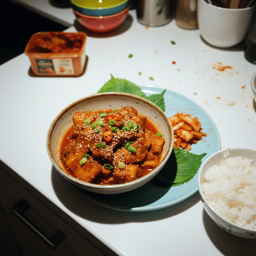 Spicy Gochujang Braised Pork Belly