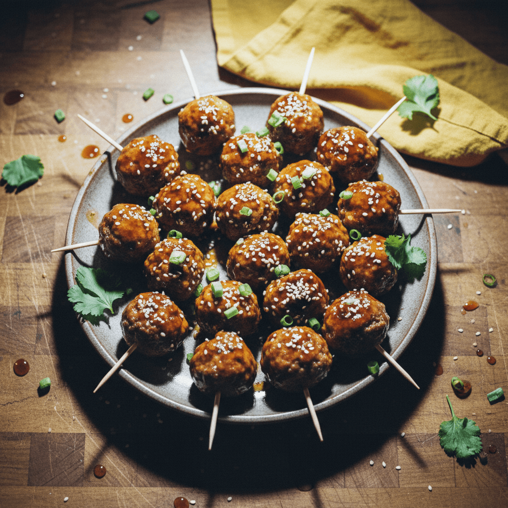 Teriyaki Glazed Kielbasa Meatball Bites