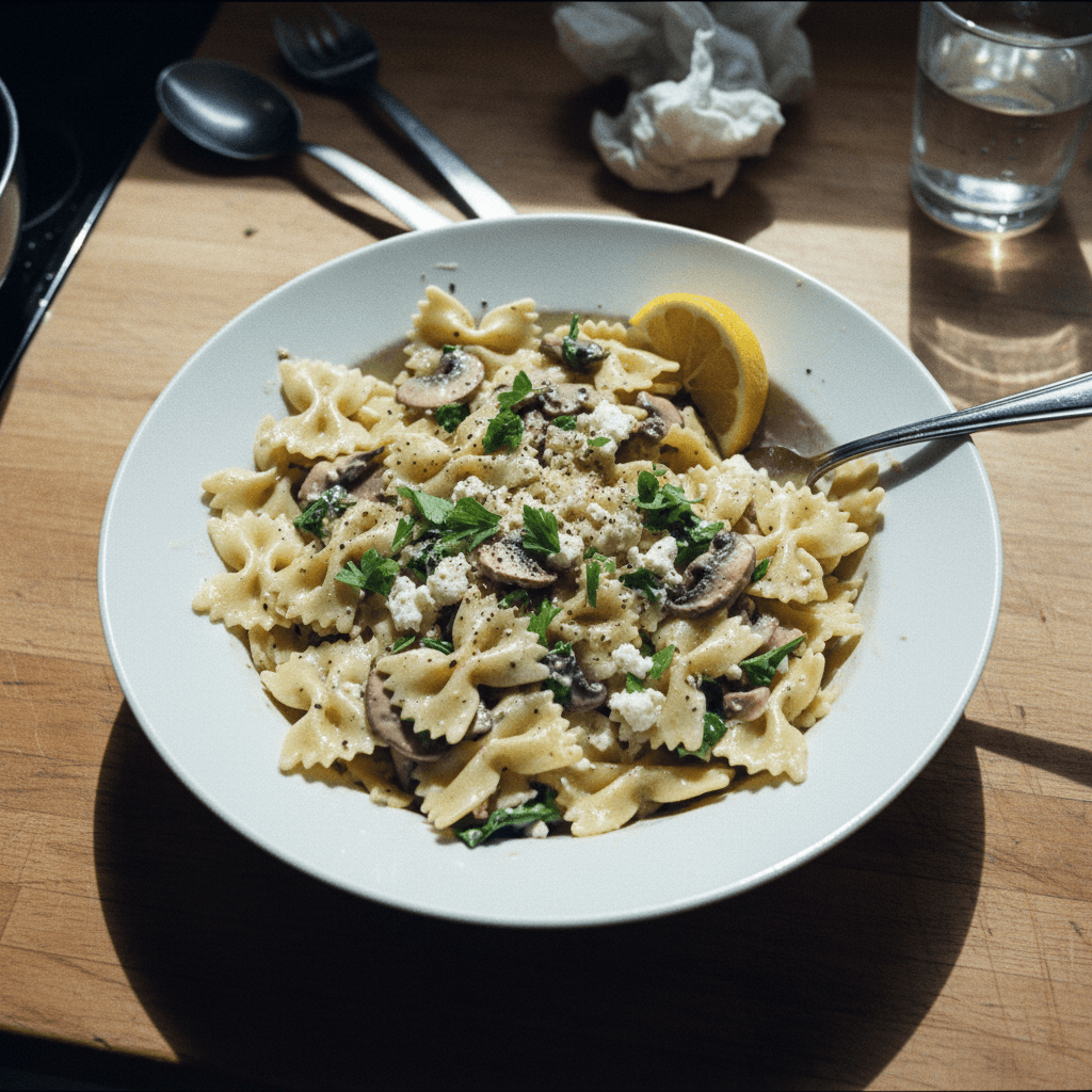 Mushroom Goat Cheese Pasta