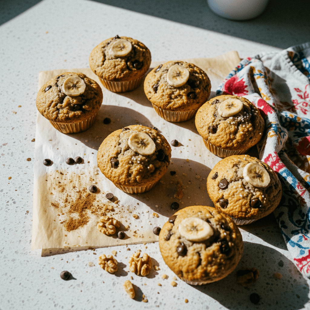 Vegan Banana Chocolate Chip Muffins
