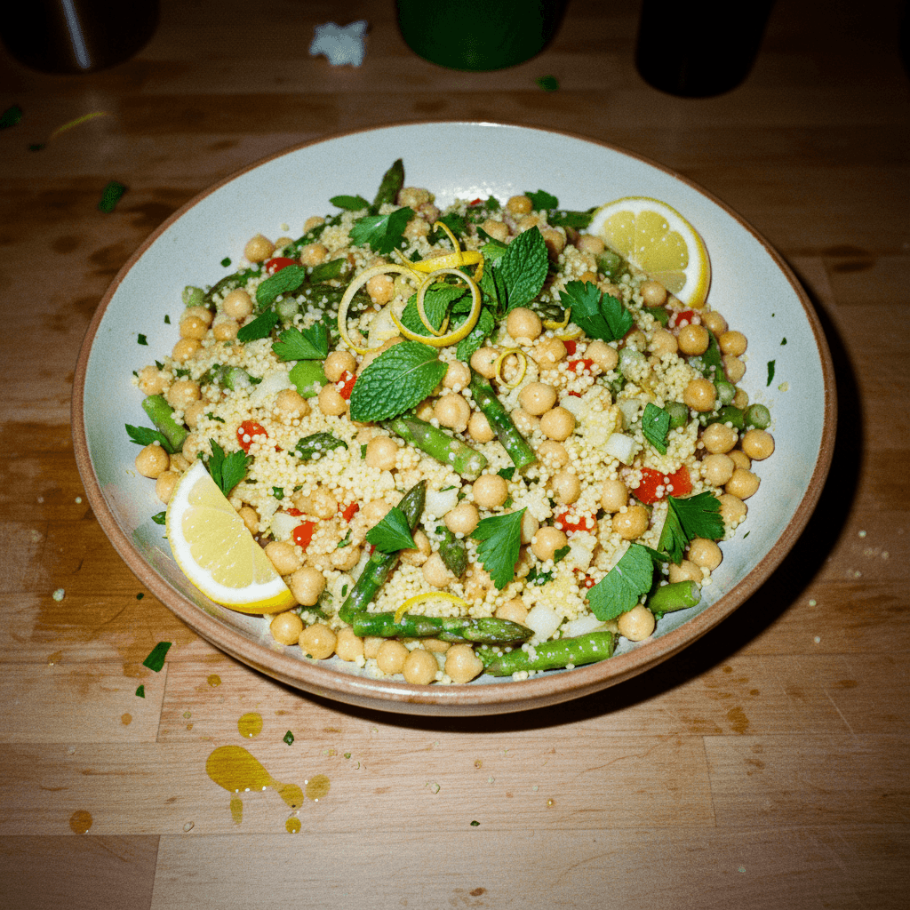 Lemon Couscous & Chickpea Salad With Zesty Lemon Vinaigrette