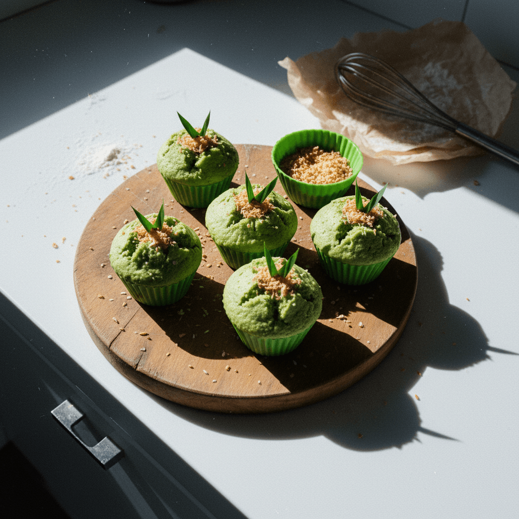 Pandan Steamed Cupcake