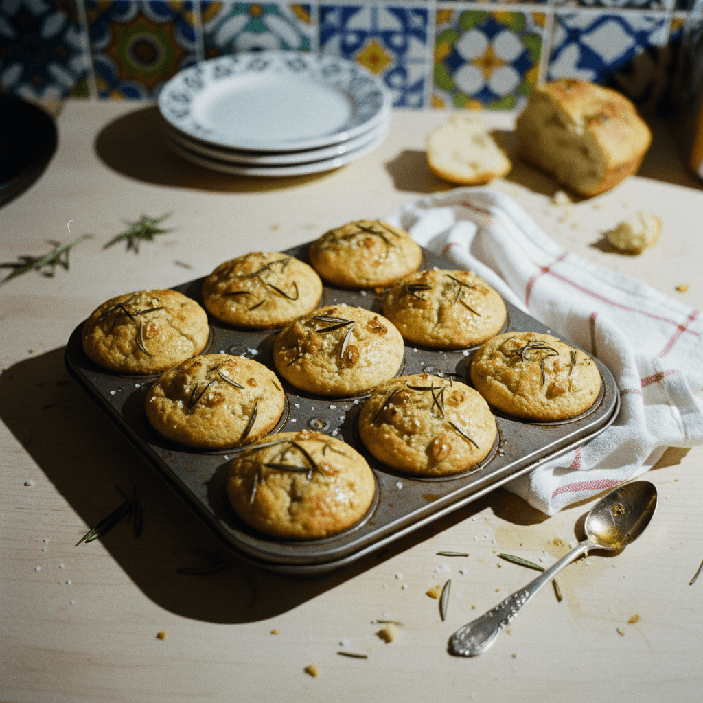 Rosemary Garlic Focaccia Muffins