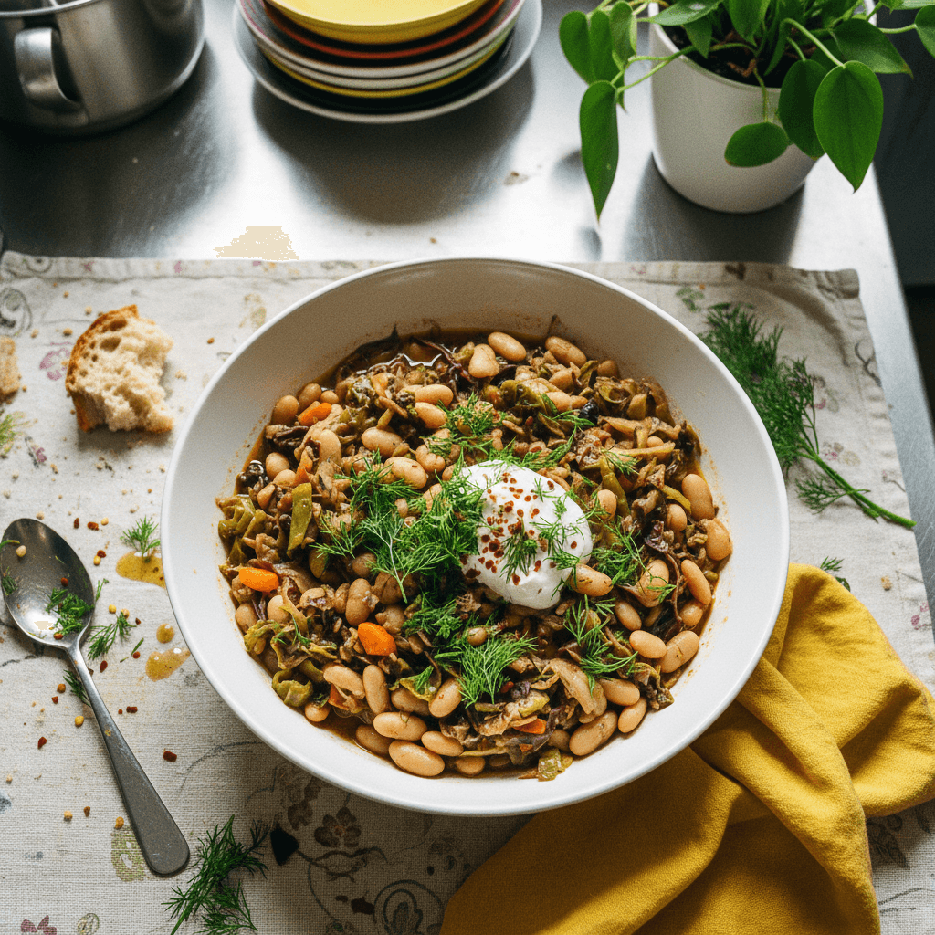 Vegan Cabbage and Dill Bean Stew