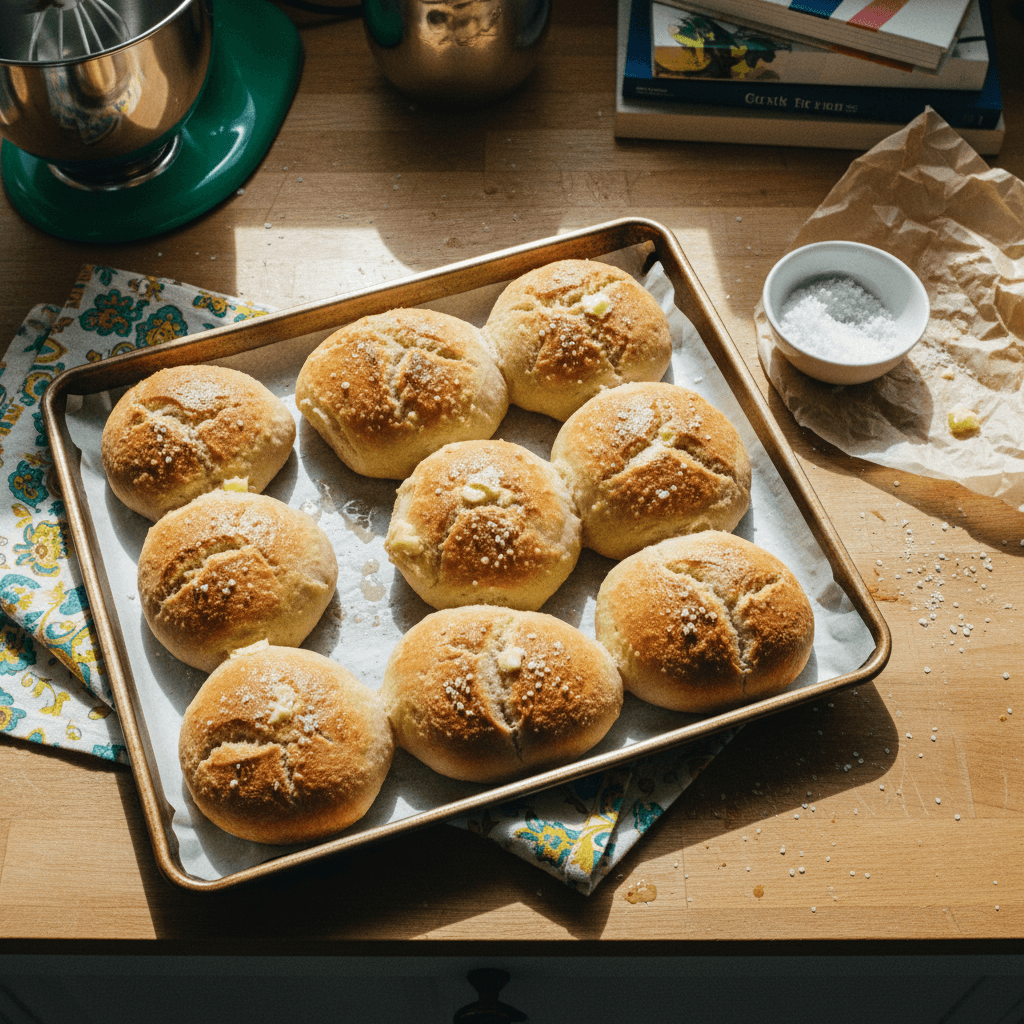 No-Knead Salt Bread Rolls