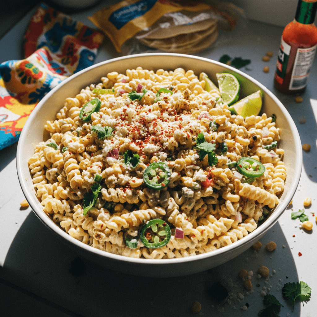 Creamy Mexican Street Corn Pasta Salad
