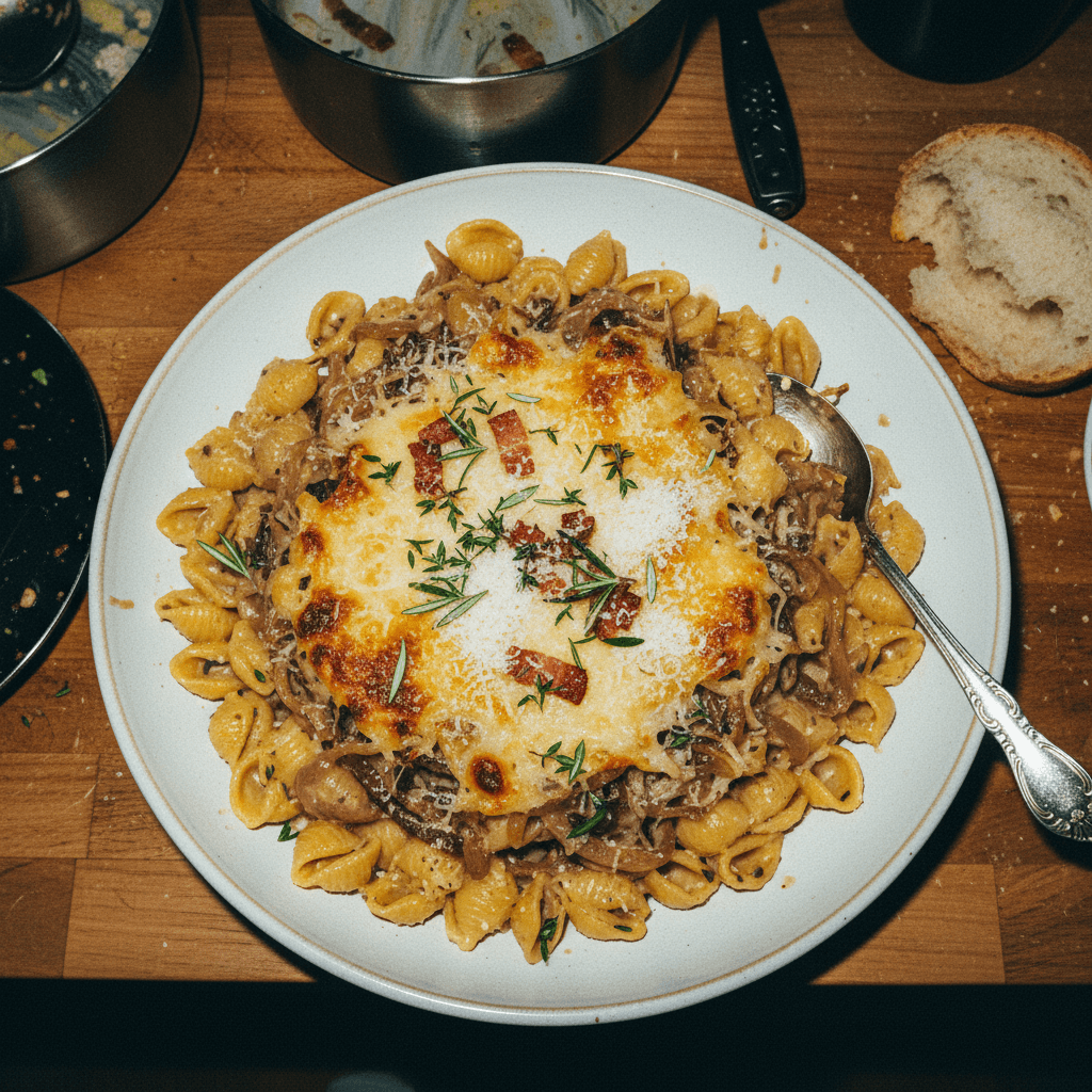 One Pot Creamy French Onion Pasta