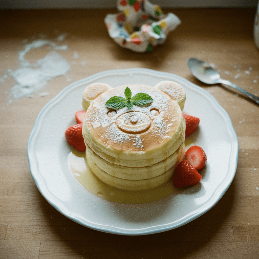 可愛い3段熊さんパンケーキ