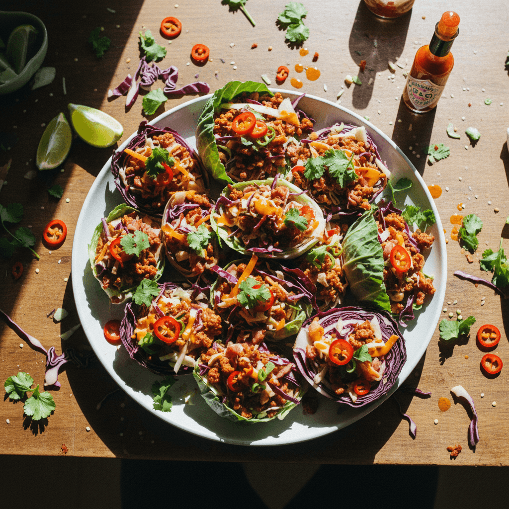 Spicy Chorizo and Bacon Cabbage Wraps