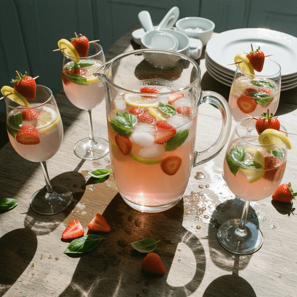 Strawberry Basil White Wine Sangria