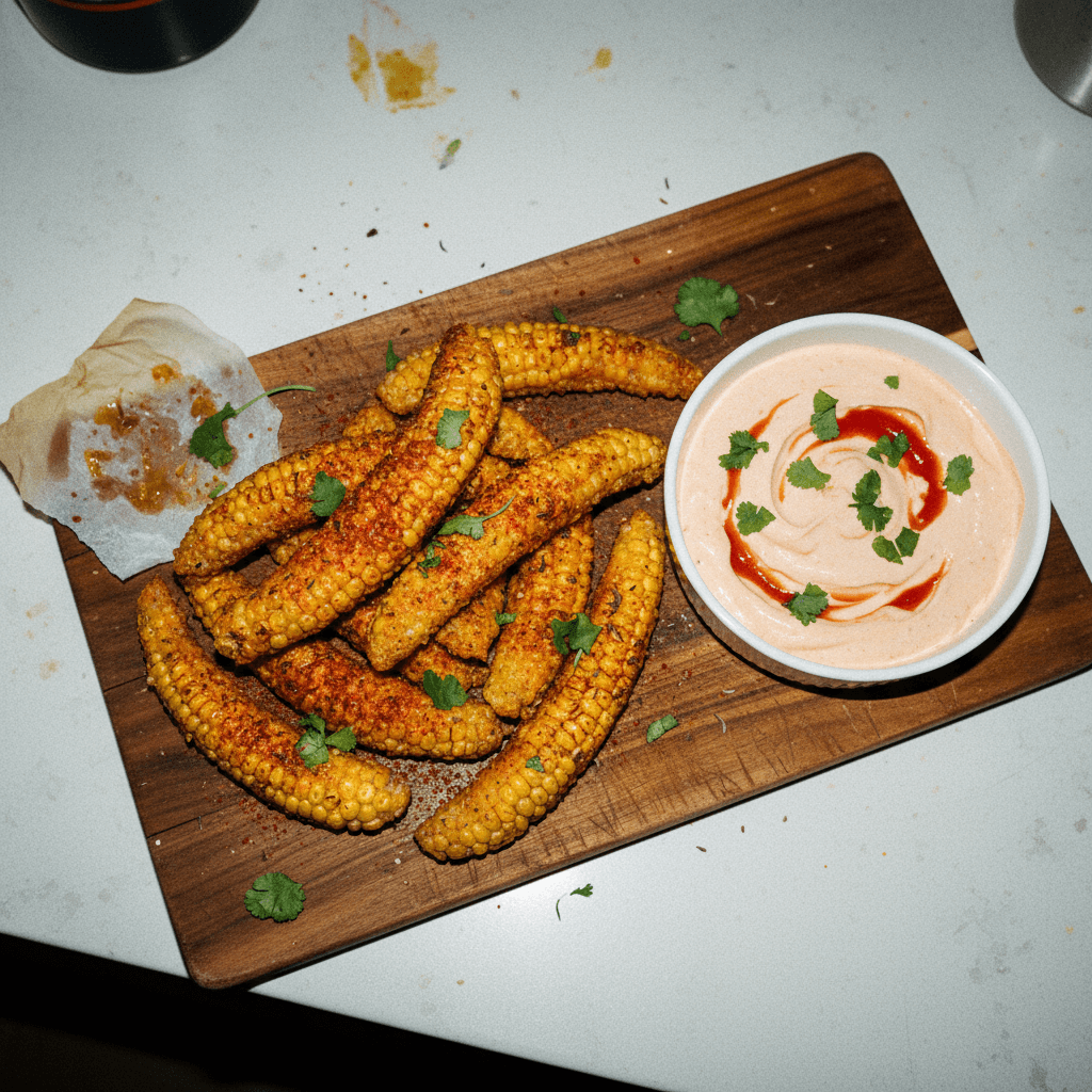 Masala Corn Ribs with Creamy Dip