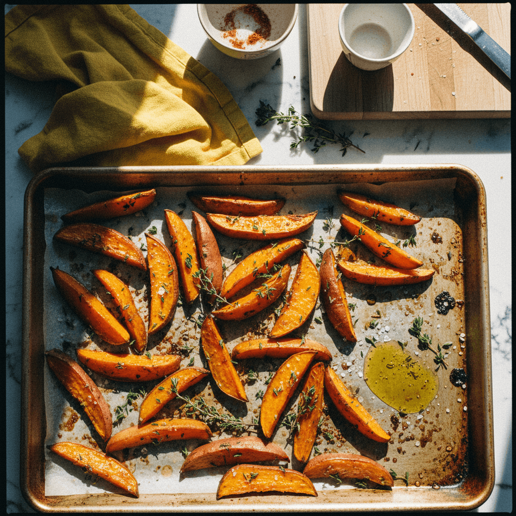 Roasted Sweet Potatoes with Thyme