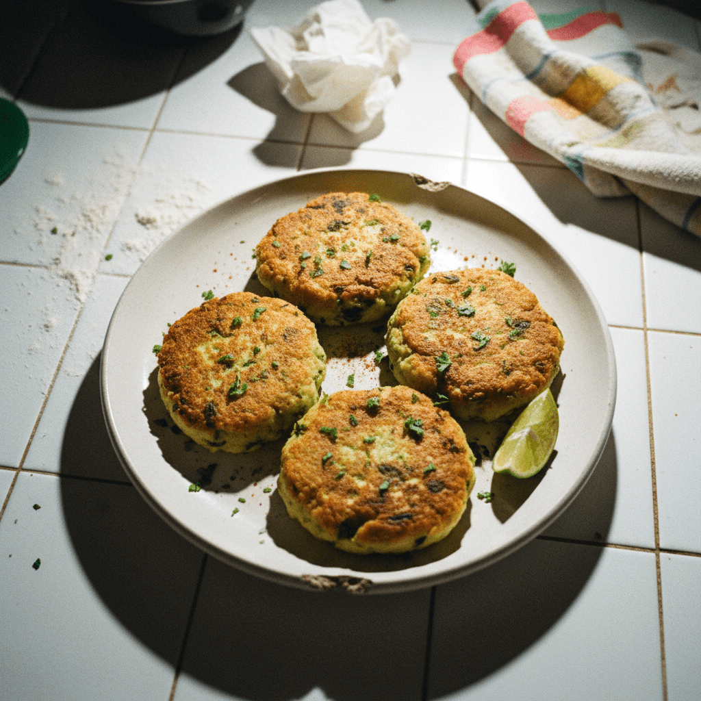 Papas Huevo Espinacas (Potatoes Egg Spinach patties)