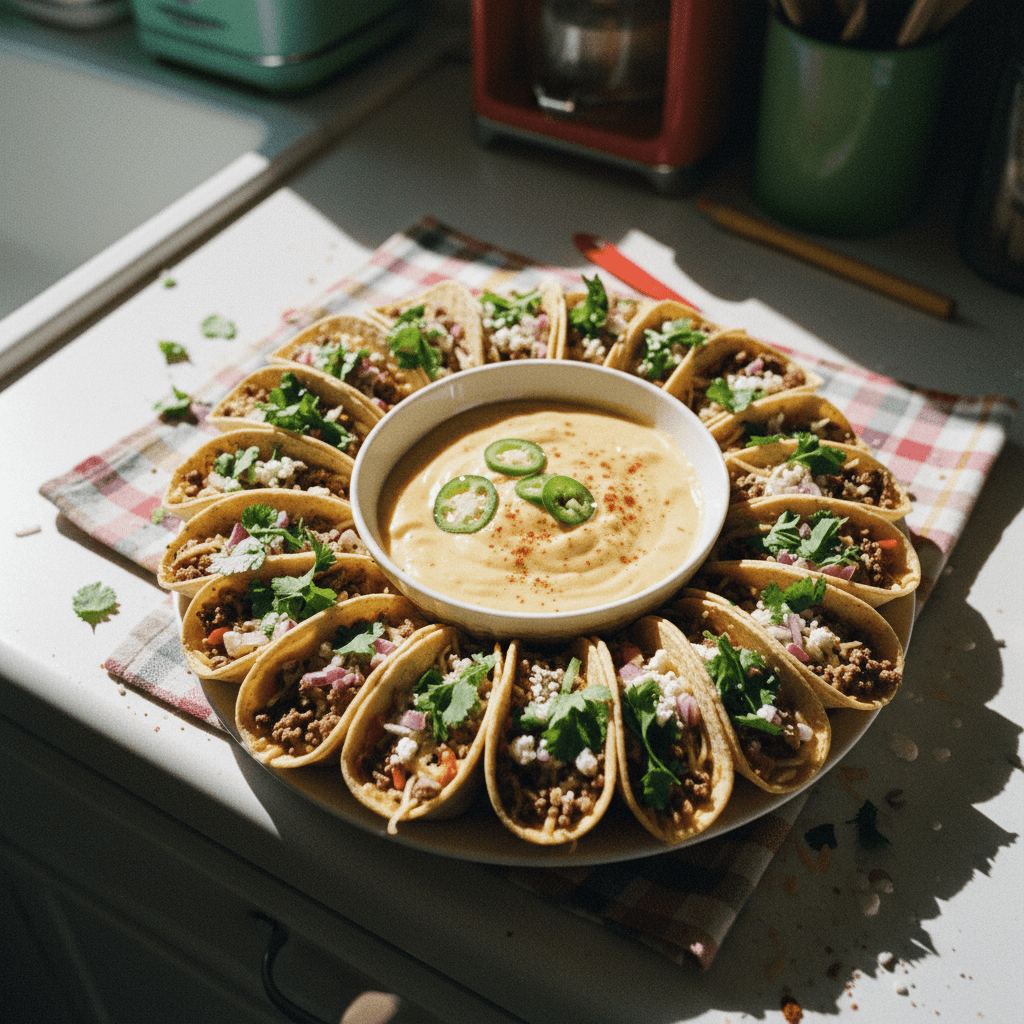 Taco Pinwheels with Nacho Cheese