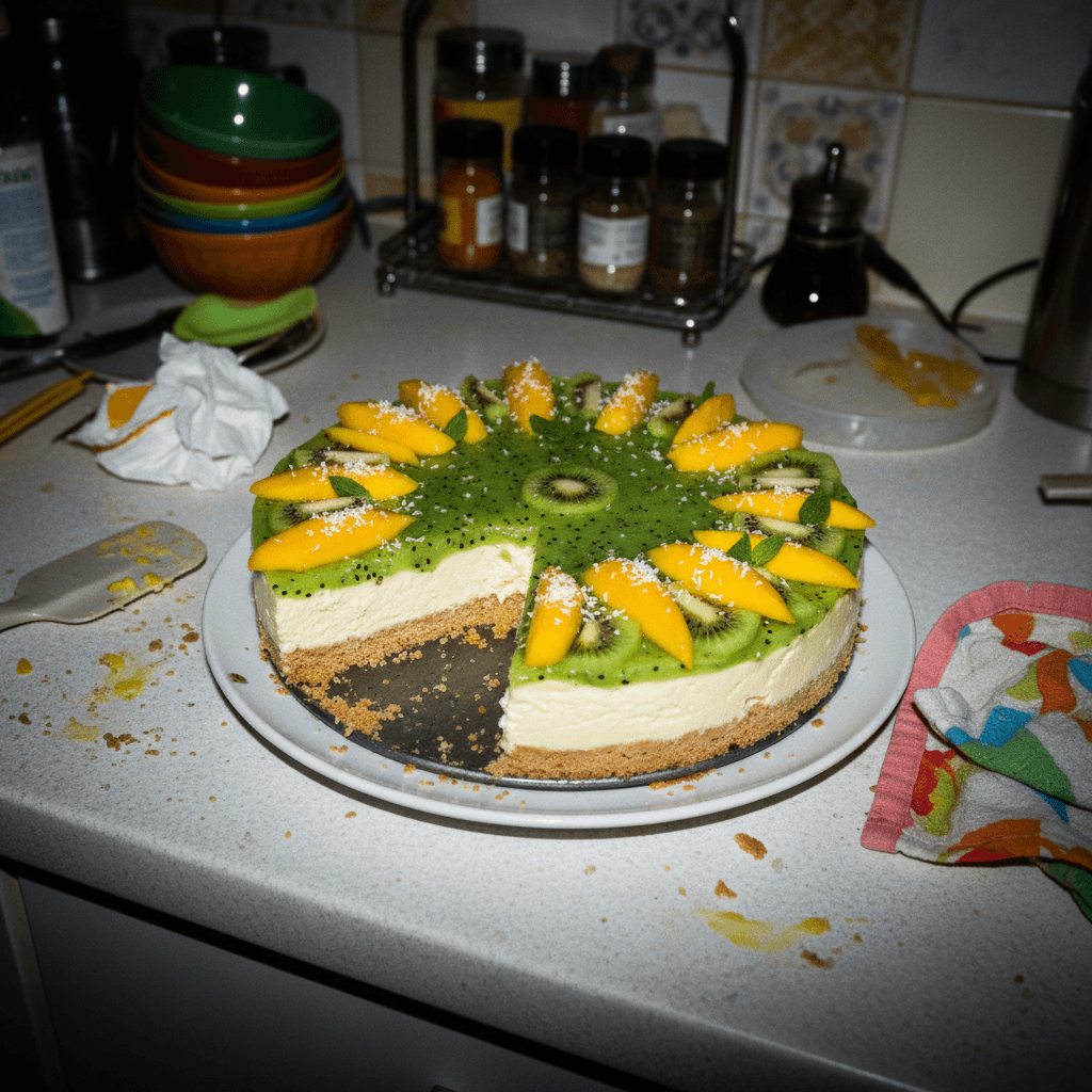 No-Bake Kiwi Mango Cheesecake