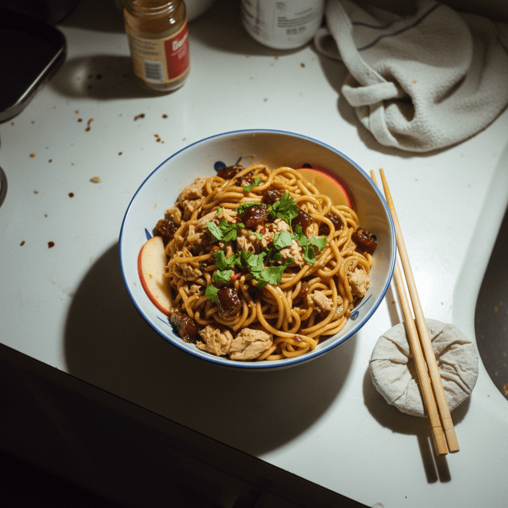 Sweet Date-Glazed Tuna Noodles