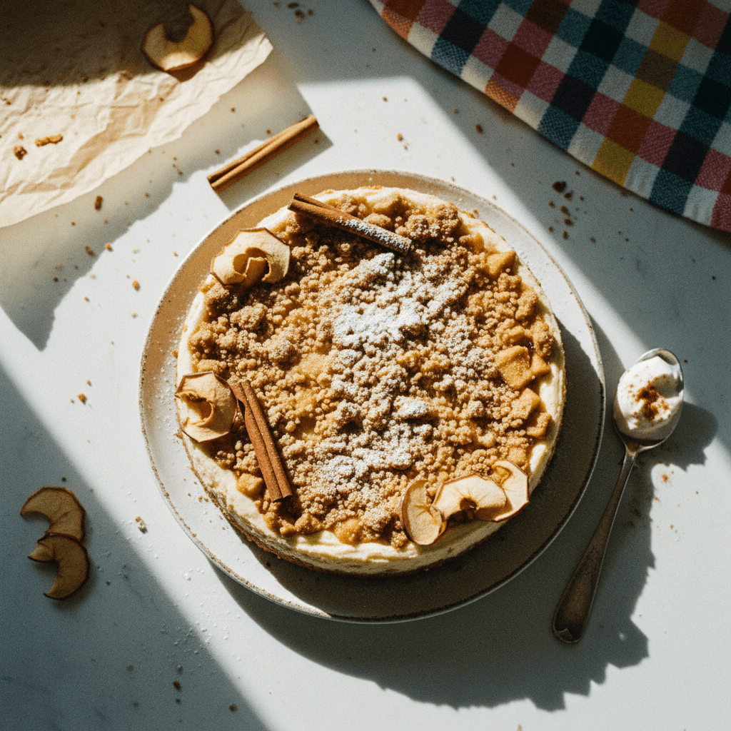 Spiced Apple Streusel Cheesecake