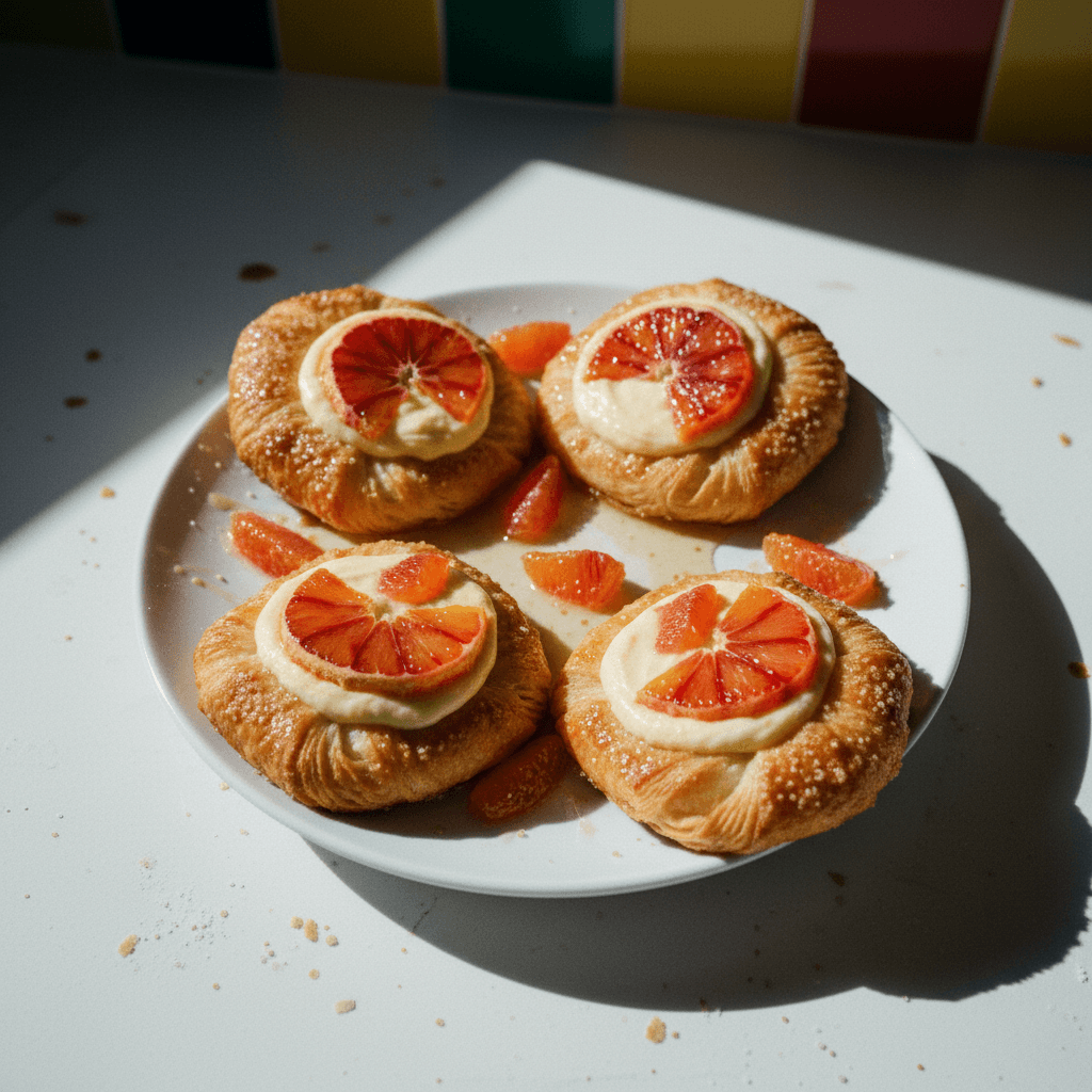Blood Orange & Bay Leaf Custard Danish