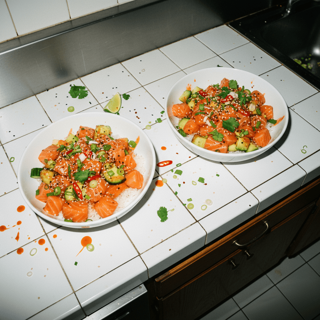 Spicy Salmon Poke Bowls