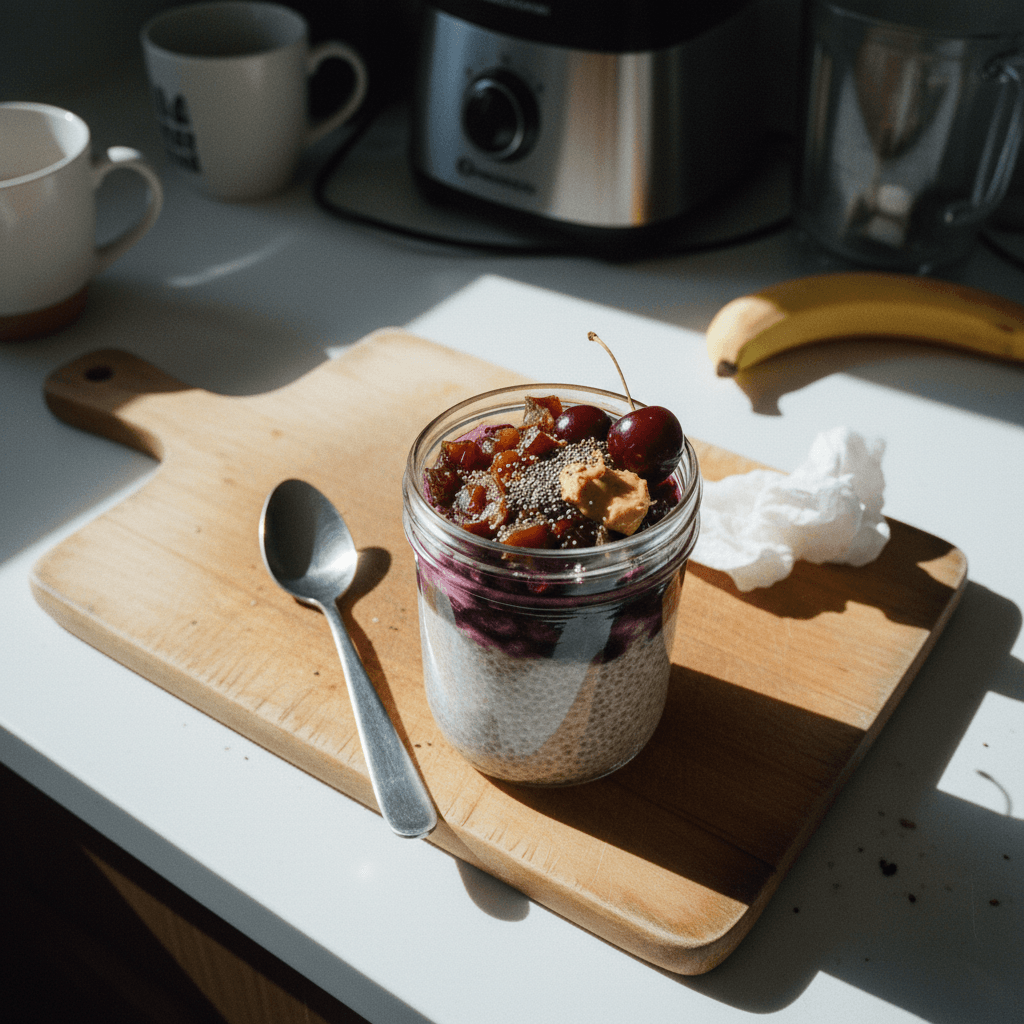 High-Protein Date Chia Pudding with Optional Psyllium Jelly