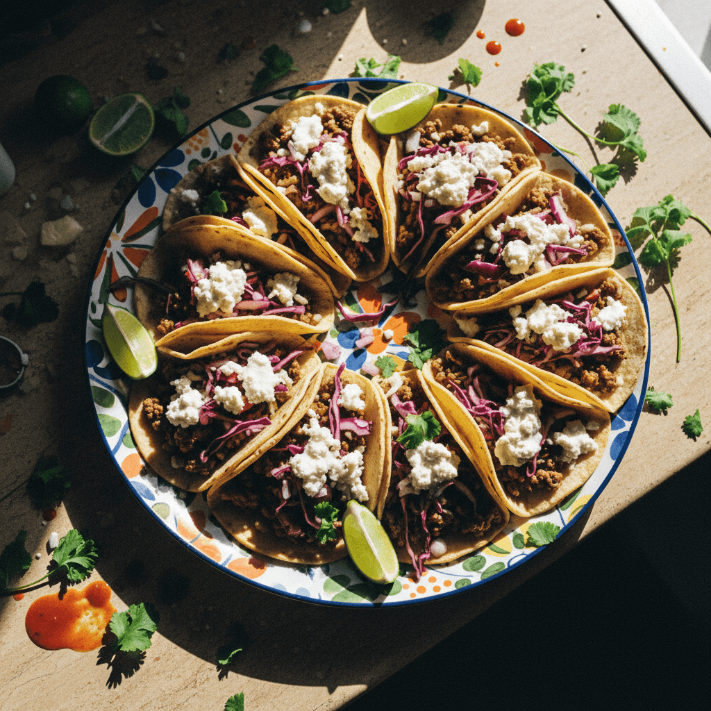 Spicy Chicken Tacos with Avocado Crema