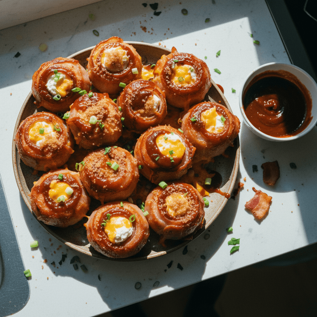 Bacon-Wrapped Cheese Onion Bombs