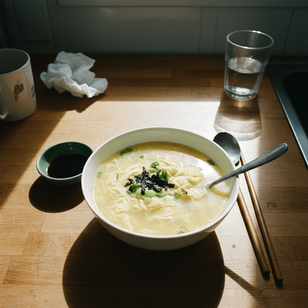 Gyeranguk (계란국) - Sopa de Huevo Coreana