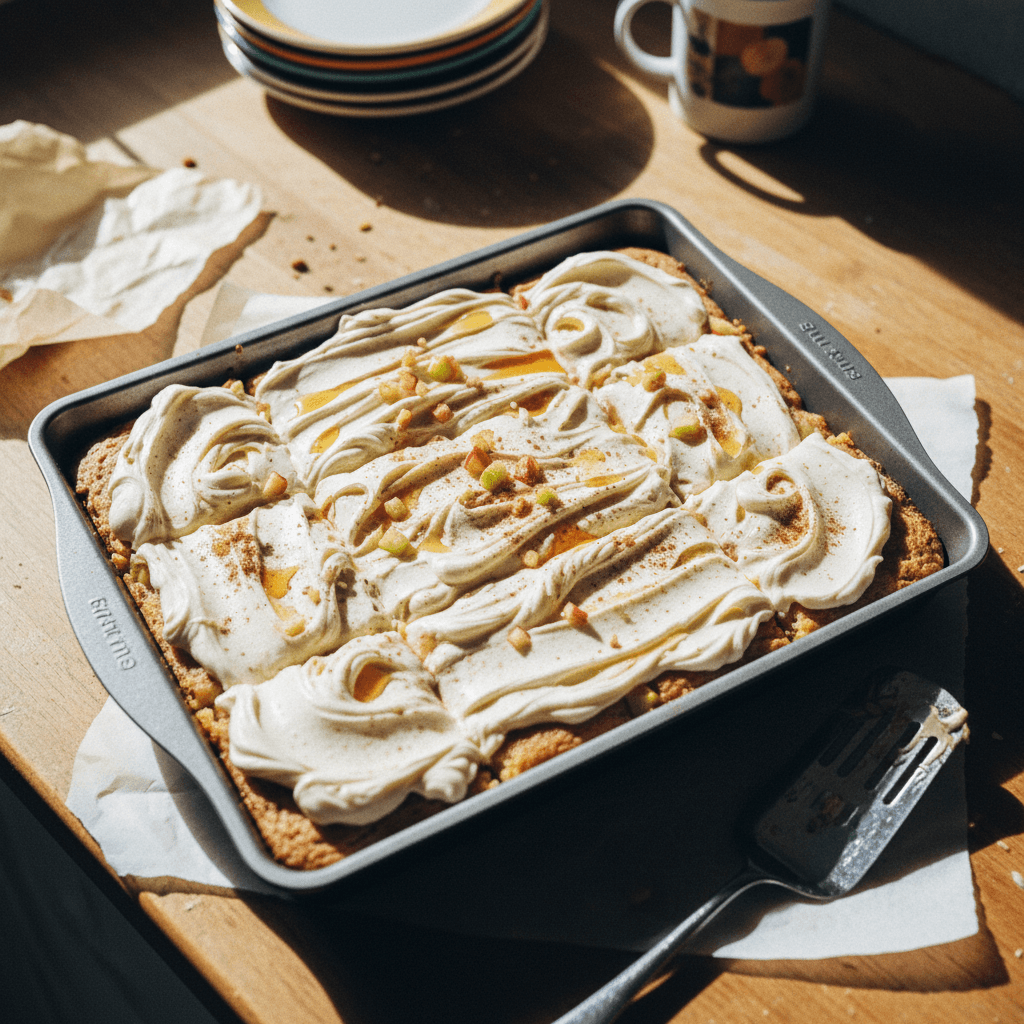 Apple Cinnamon Blondies with Maple Cream Cheese Frosting