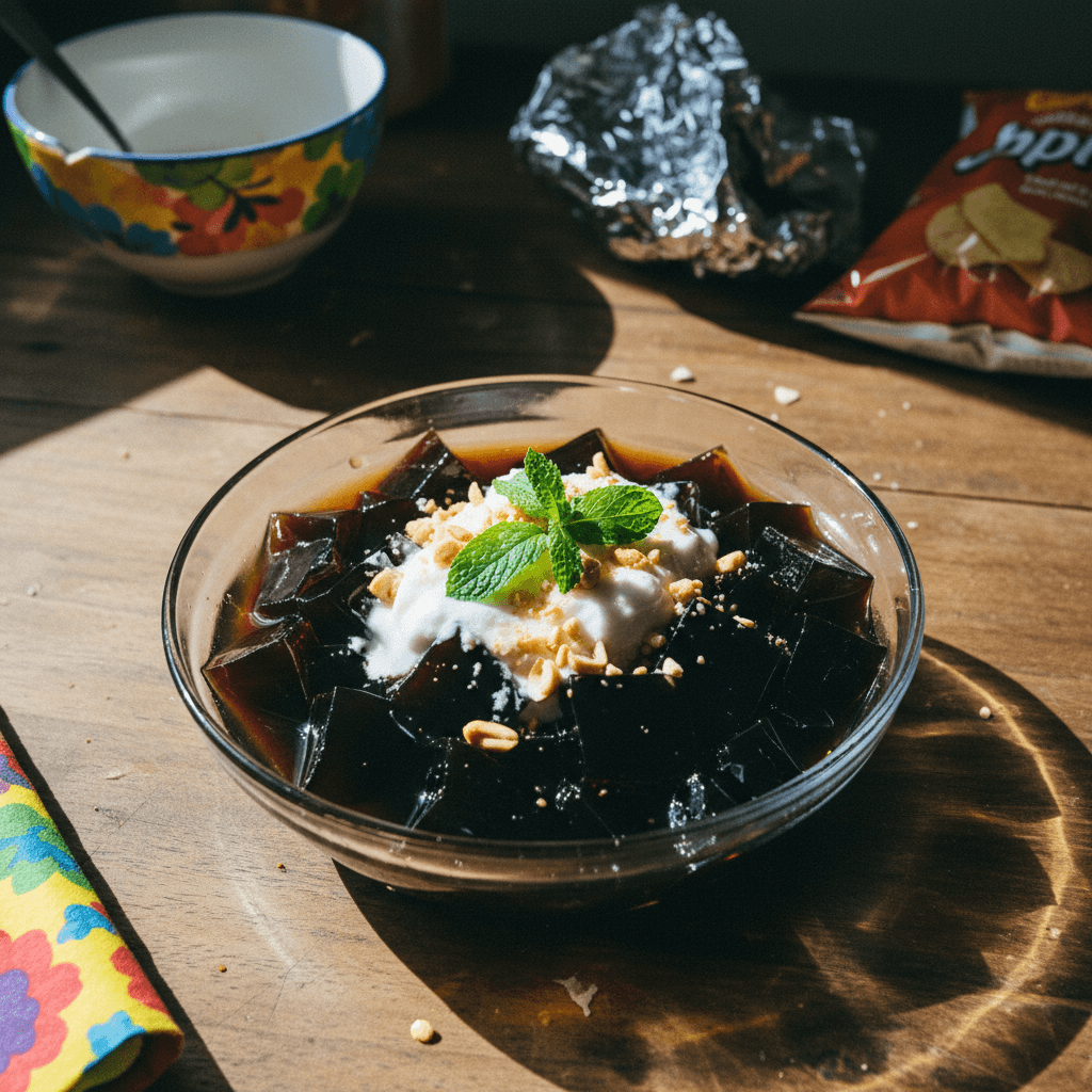Homemade Grass Jelly from Scratch