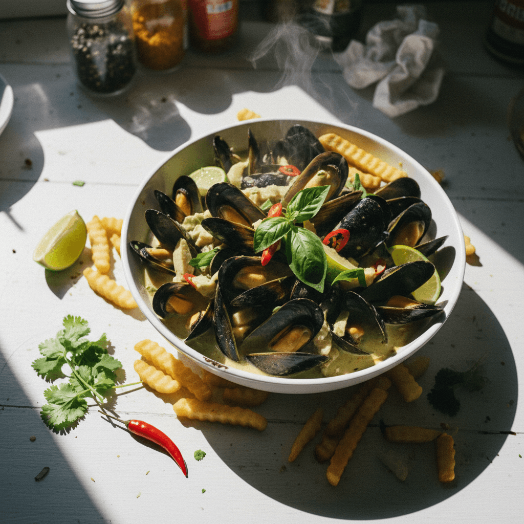 Thai Green Curry Moules-Frites