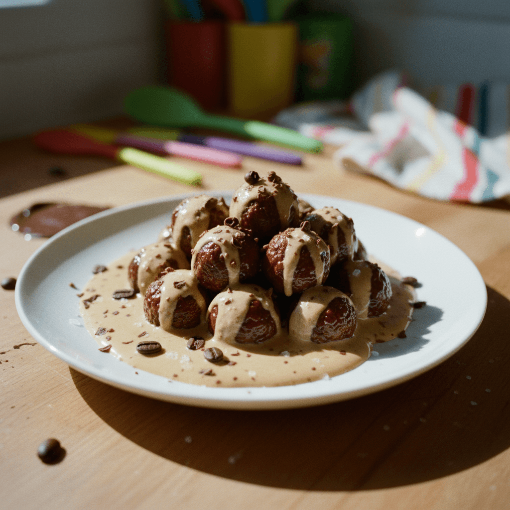 Milk Chocolate Rice Balls with Sea Salt Coffee Cream