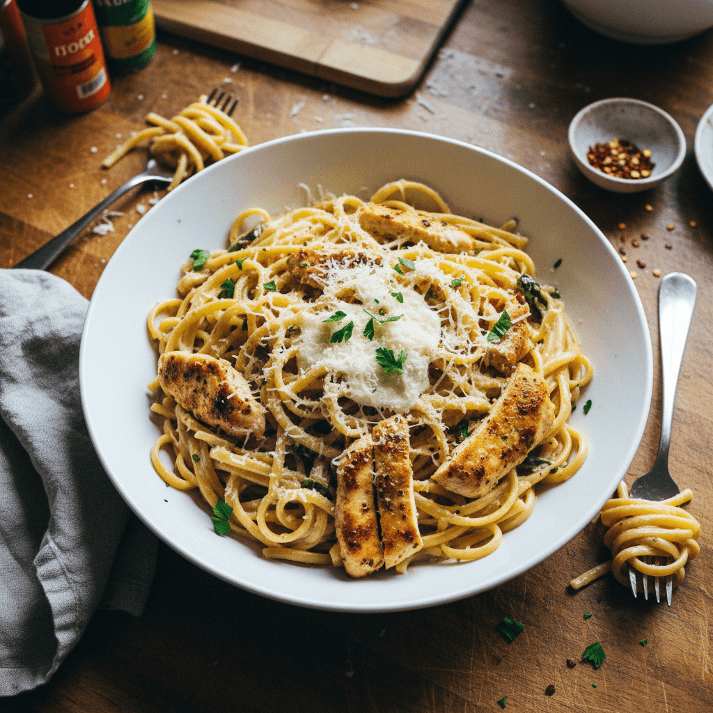 Creamy Chicken Linguine Pasta