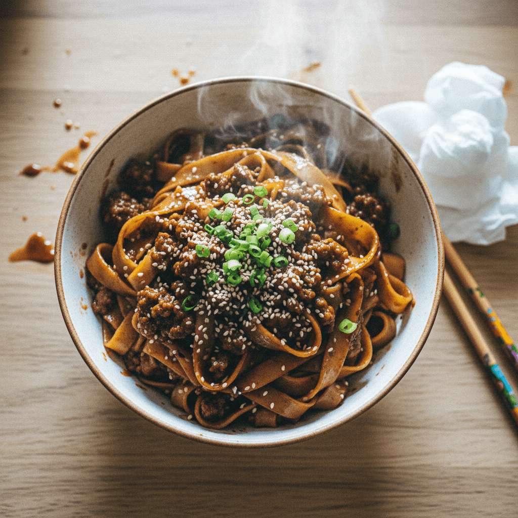 Mongolian Ground Beef Noodles