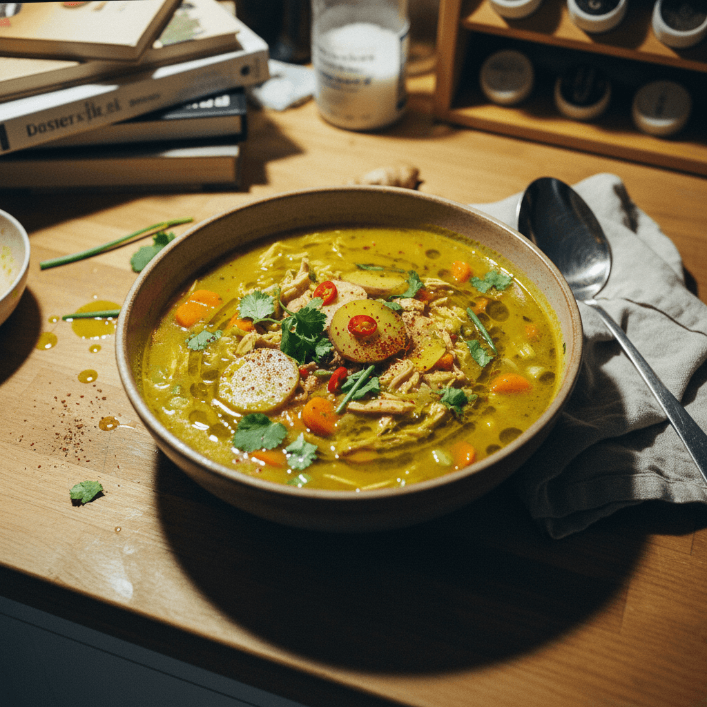 Comforting Golden Ginger Chicken Soup