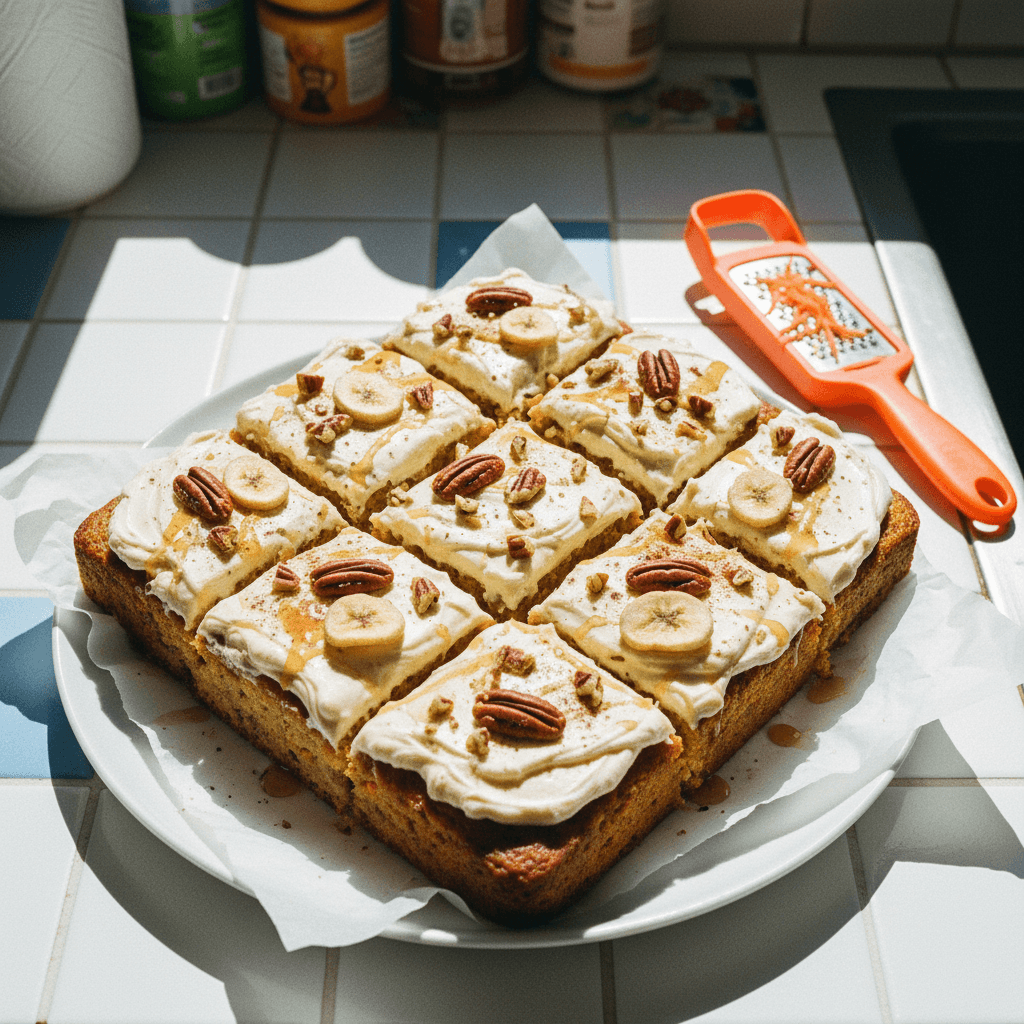 High Protein Banana Carrot Cake