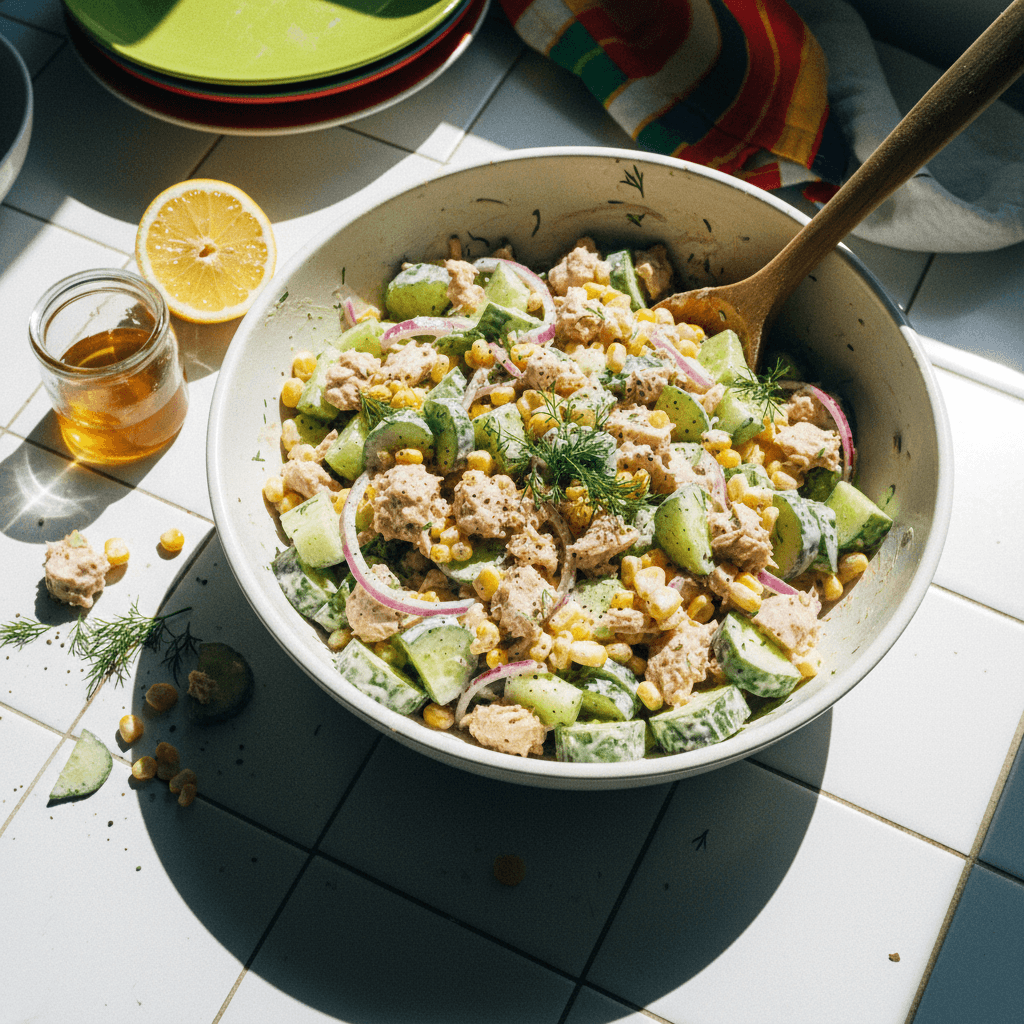 Creamy Refreshing Tuna Cucumber Salad