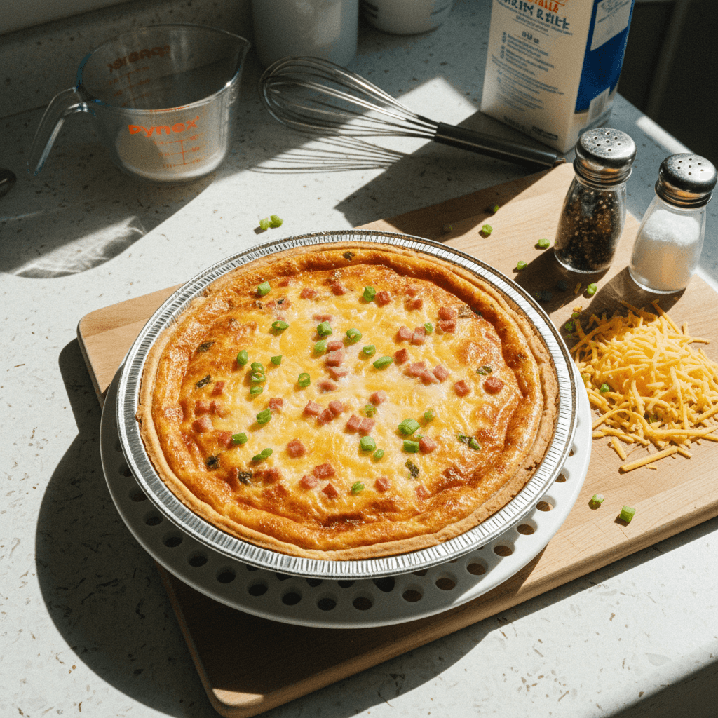 Magic Ham and Cheese Quiche