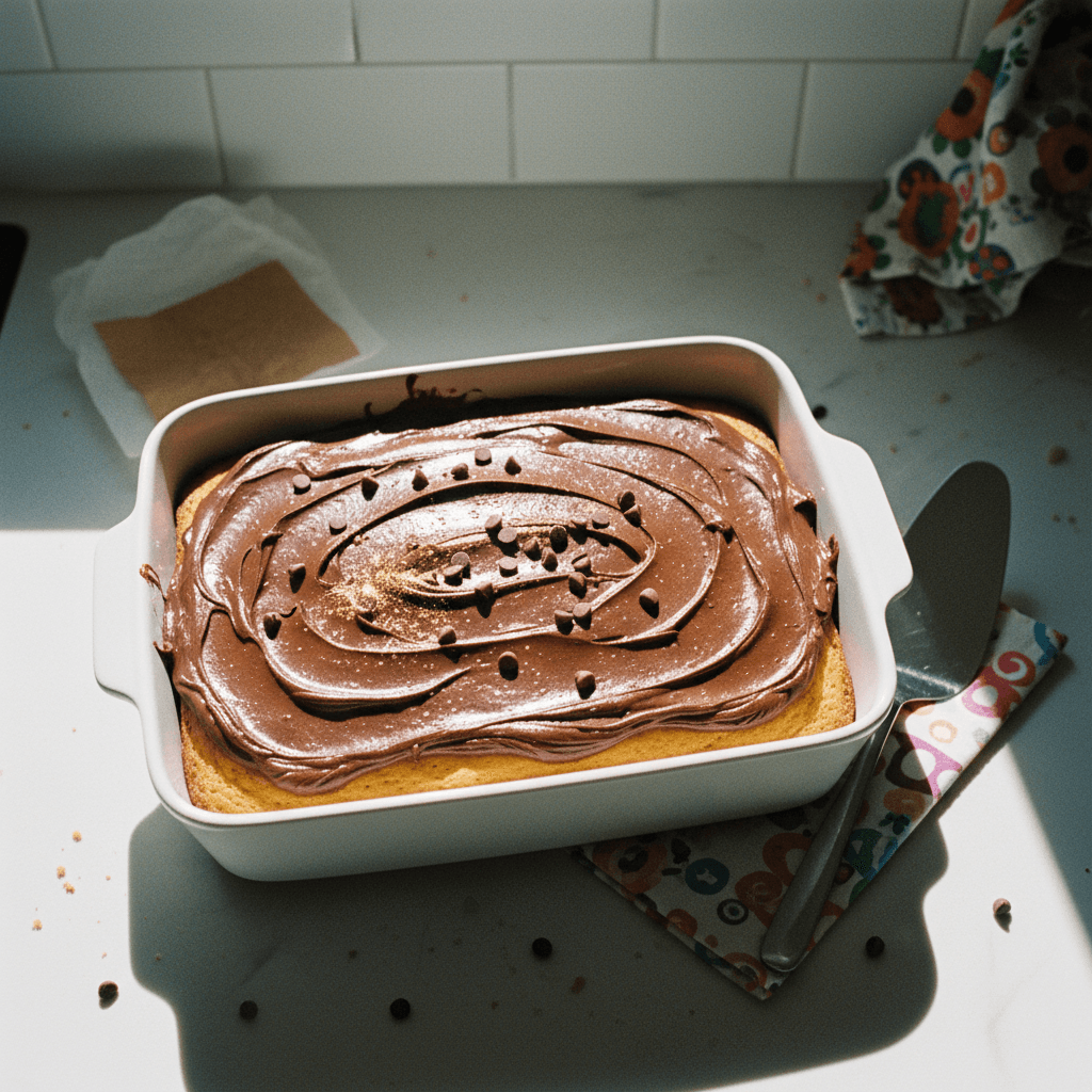 Yellow Cake with Chocolate Icing