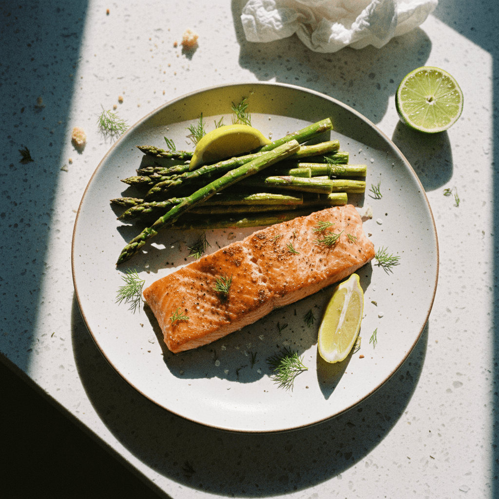Wild Salmon with Roasted Asparagus