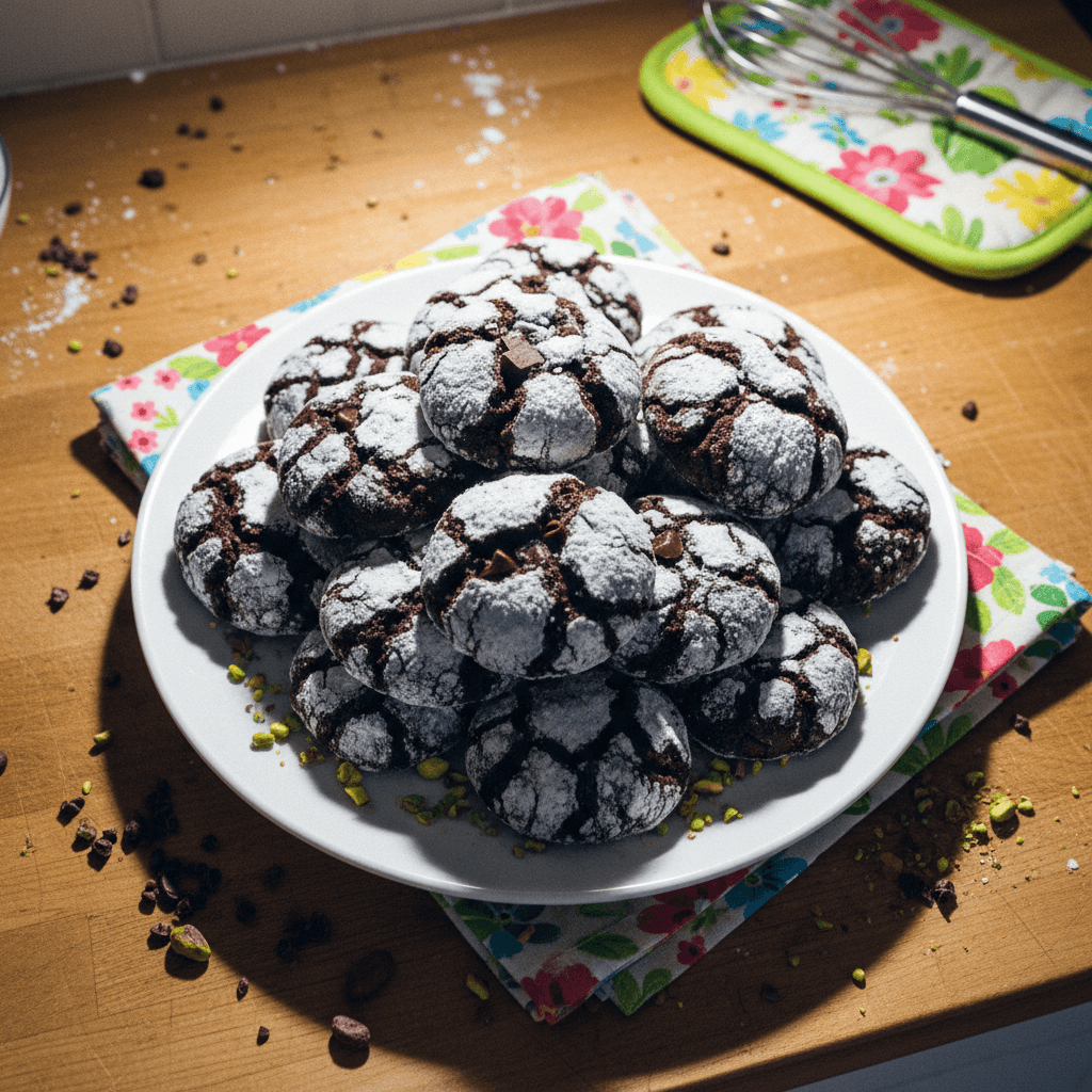 Fudgy Chocolate Crinkle Cookies