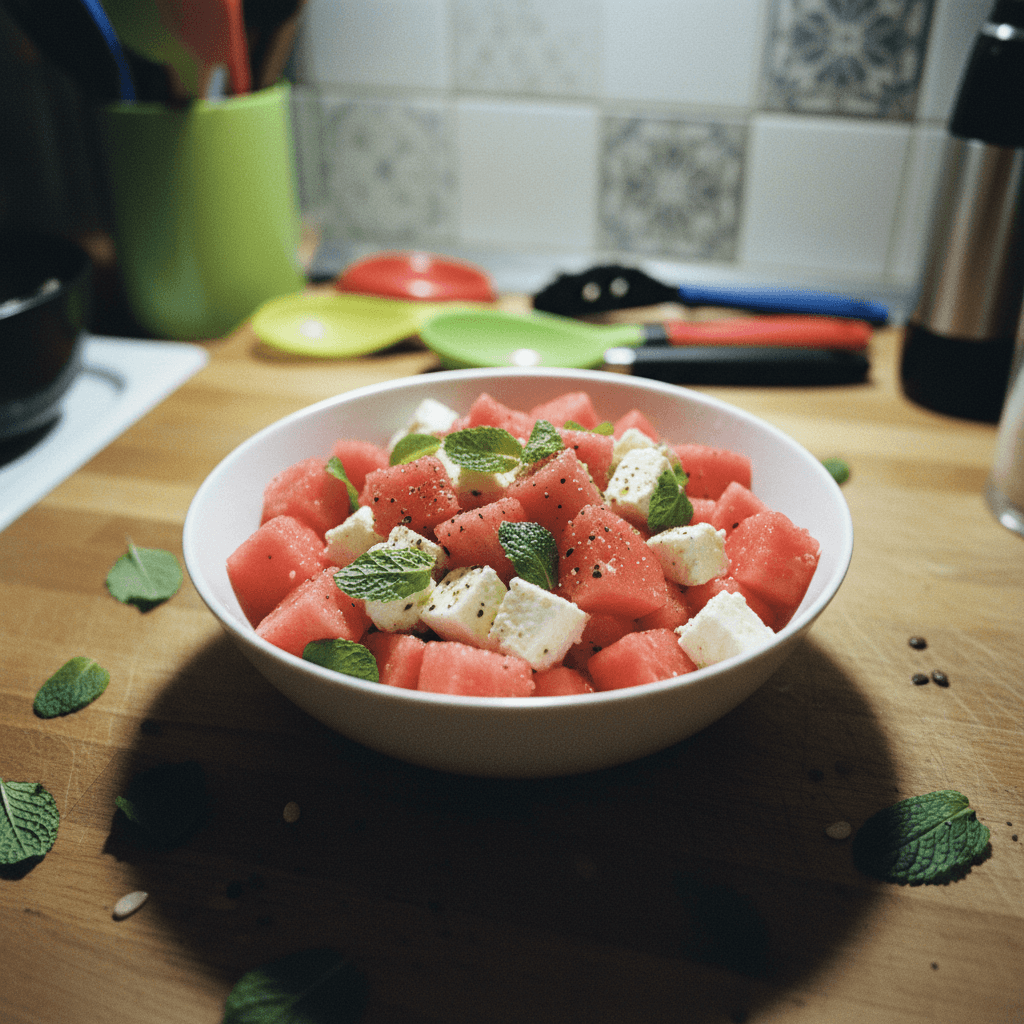 Watermelon and Feta Salad with Mint