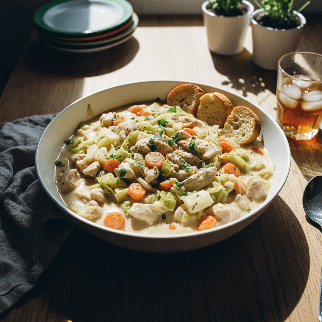 Creamy Chicken Stew (No Cream, No Stock)