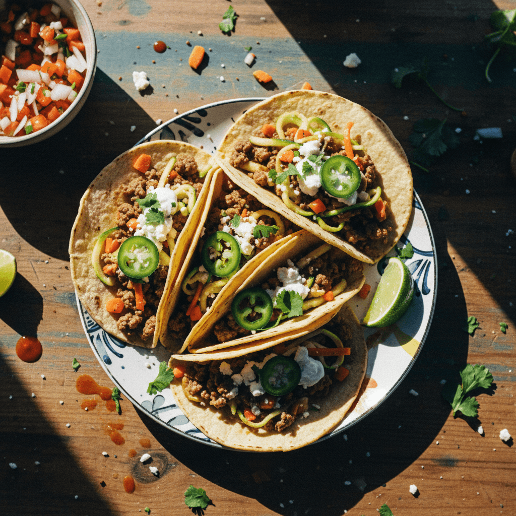 Zucchini Beef Tacos