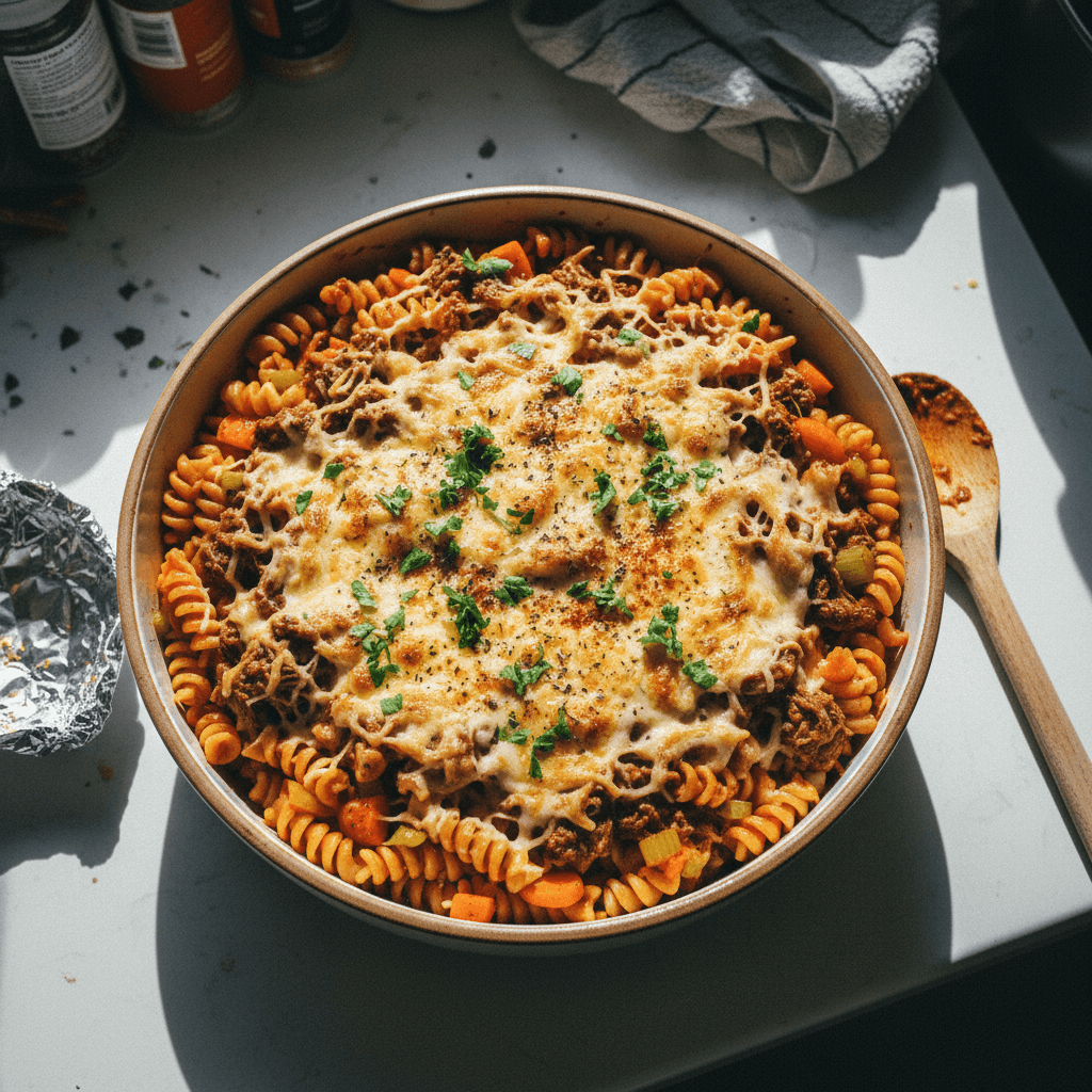 High Protein Beef Pasta Batch Cook