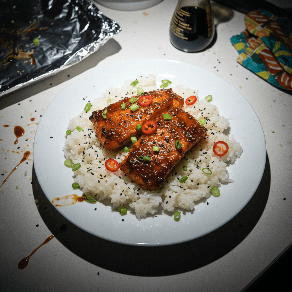TJ's Gochujang Glazed Cod with Sticky Rice
