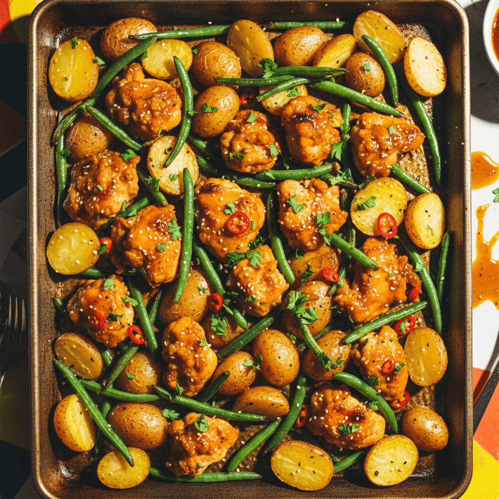 Honey Garlic Chicken with Green Beans & Potatoes