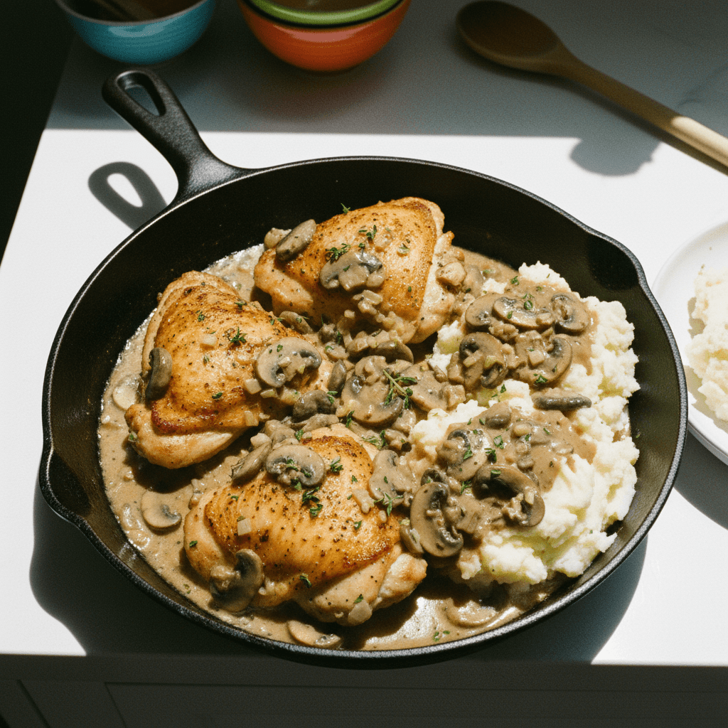 Chicken Thighs with Mushroom Gravy