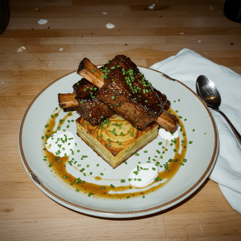 Braised Short Ribs with Potato Pave